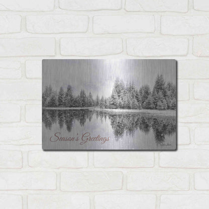 Luxe Metal Art 'Schwabachers Seasons Greetings' by Lori Deiter, Metal Wall Art,16x12