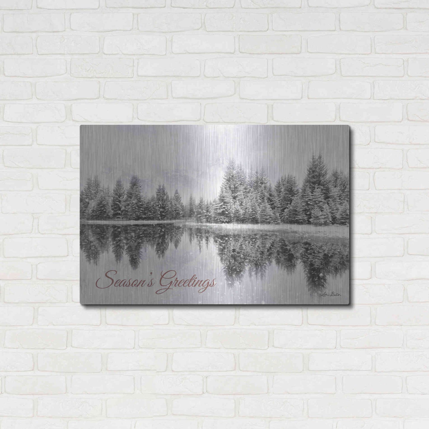 Luxe Metal Art 'Schwabachers Seasons Greetings' by Lori Deiter, Metal Wall Art,36x24