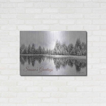 Luxe Metal Art 'Schwabachers Seasons Greetings' by Lori Deiter, Metal Wall Art,36x24