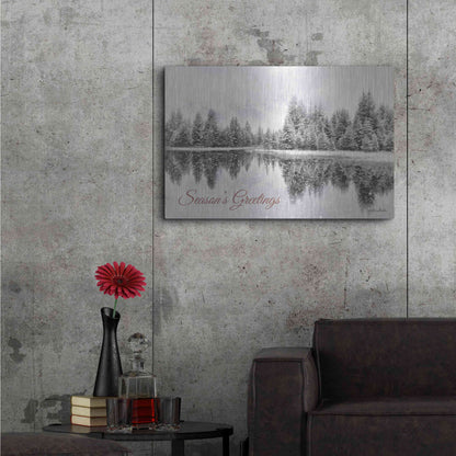 Luxe Metal Art 'Schwabachers Seasons Greetings' by Lori Deiter, Metal Wall Art,36x24