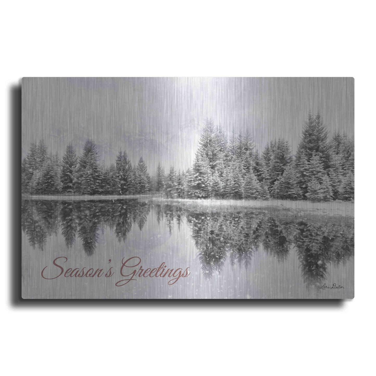 Luxe Metal Art 'Schwabachers Seasons Greetings' by Lori Deiter, Metal Wall Art