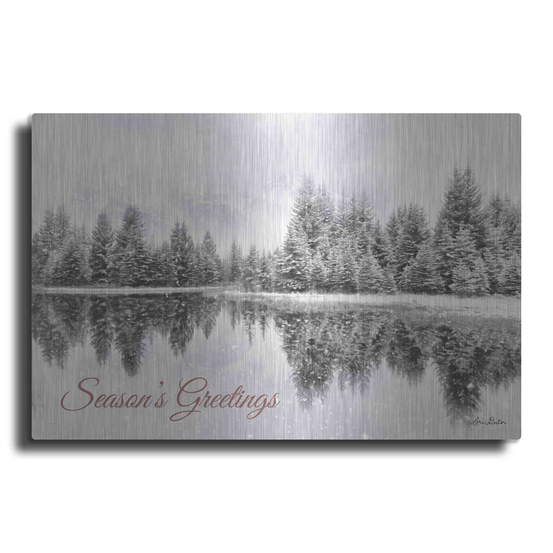 Luxe Metal Art 'Schwabachers Seasons Greetings' by Lori Deiter, Metal Wall Art