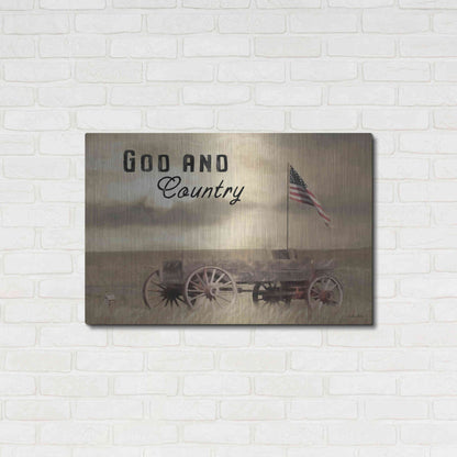 Luxe Metal Art 'God and Country' by Lori Deiter, Metal Wall Art,36x24