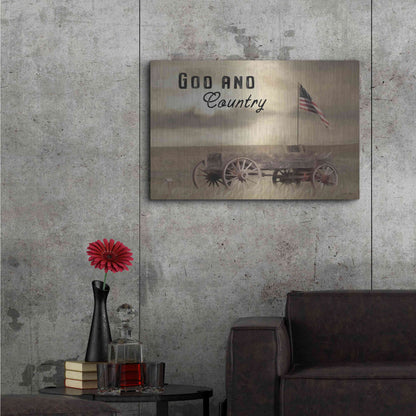 Luxe Metal Art 'God and Country' by Lori Deiter, Metal Wall Art,36x24