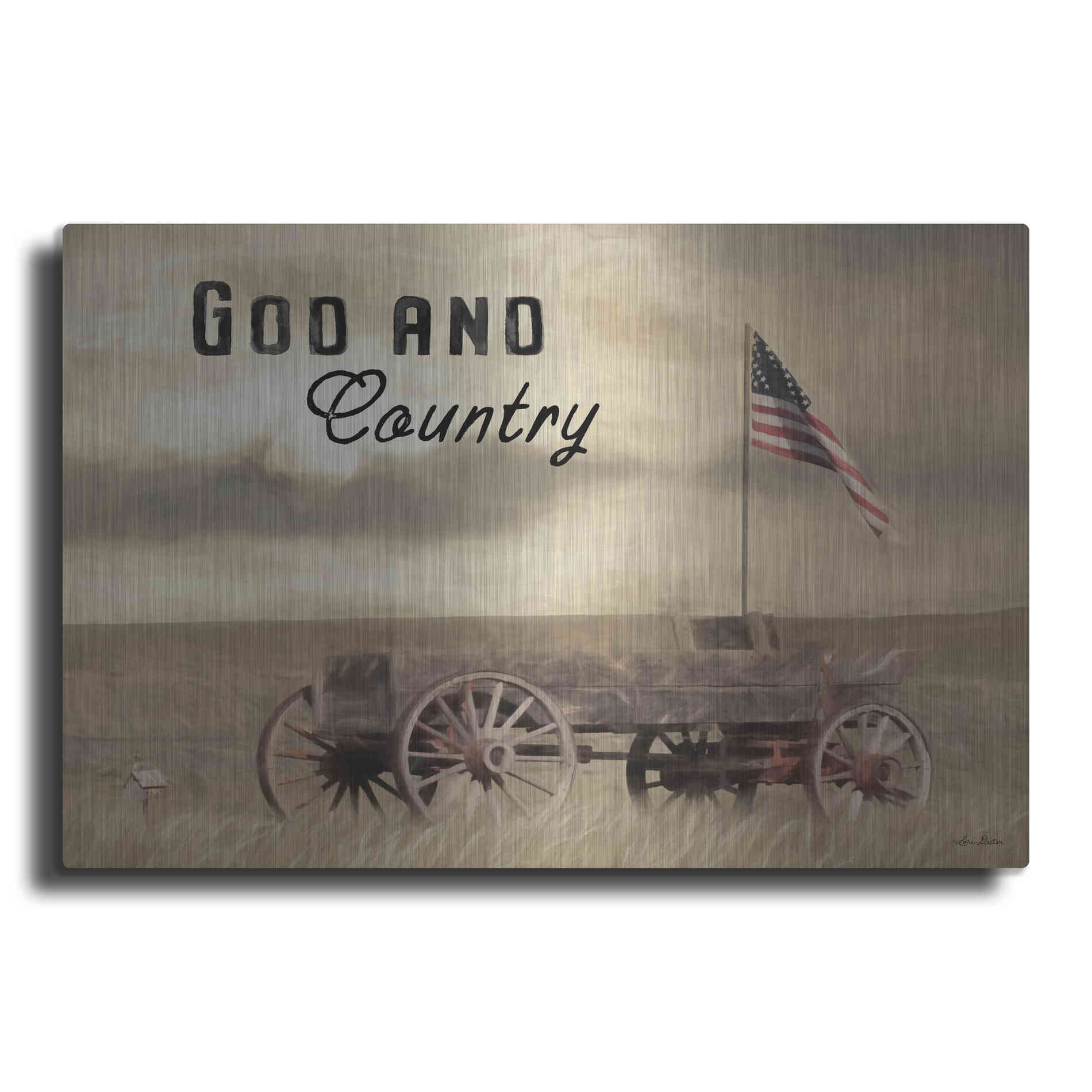 Luxe Metal Art 'God and Country' by Lori Deiter, Metal Wall Art