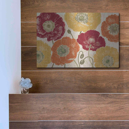 Luxe Metal Art 'A Poppys Touch I Spice' by Daphne Brissonet, Metal Wall Art,16x12