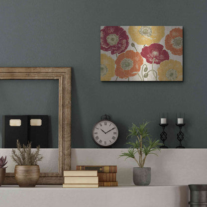 Luxe Metal Art 'A Poppys Touch I Spice' by Daphne Brissonet, Metal Wall Art,16x12