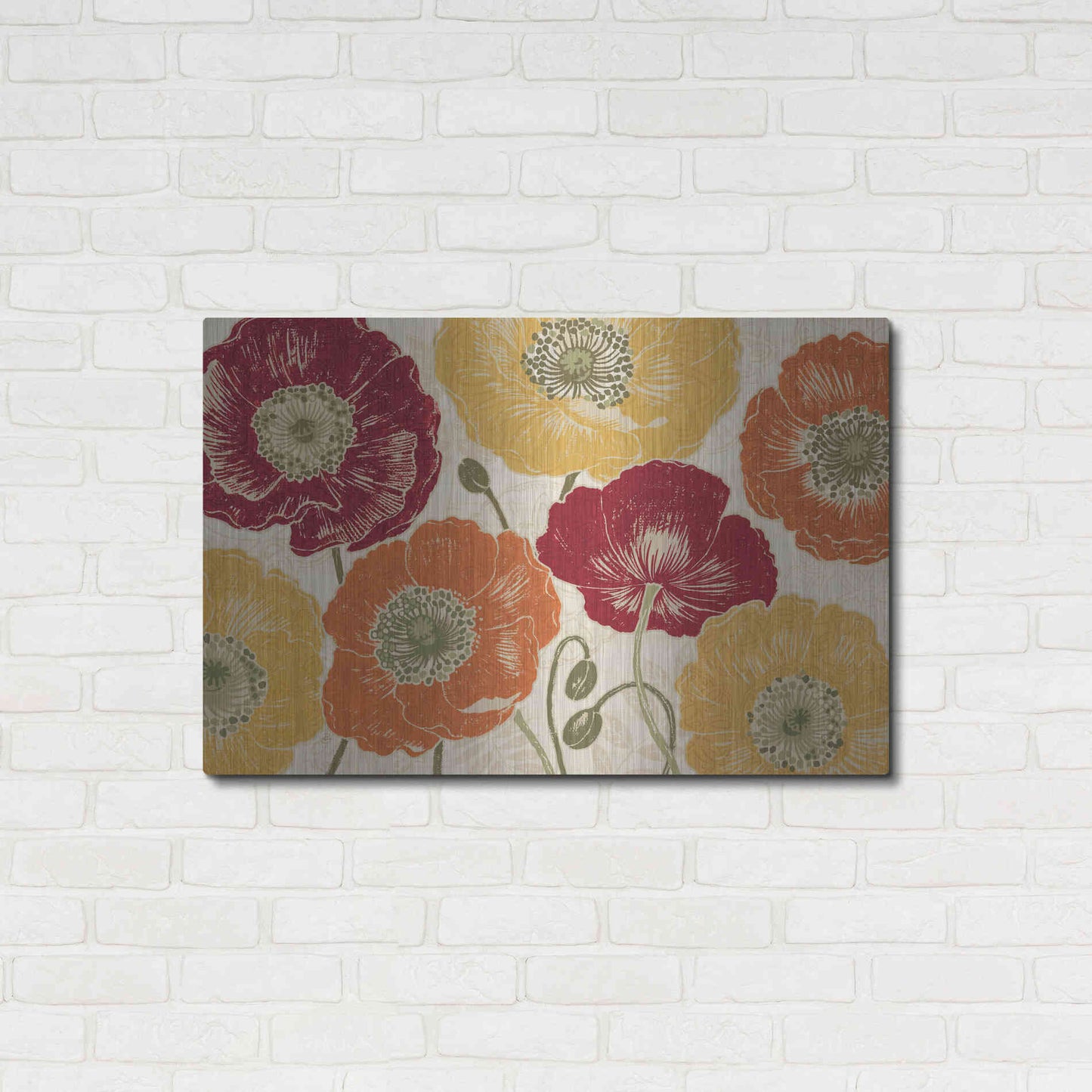 Luxe Metal Art 'A Poppys Touch I Spice' by Daphne Brissonet, Metal Wall Art,36x24