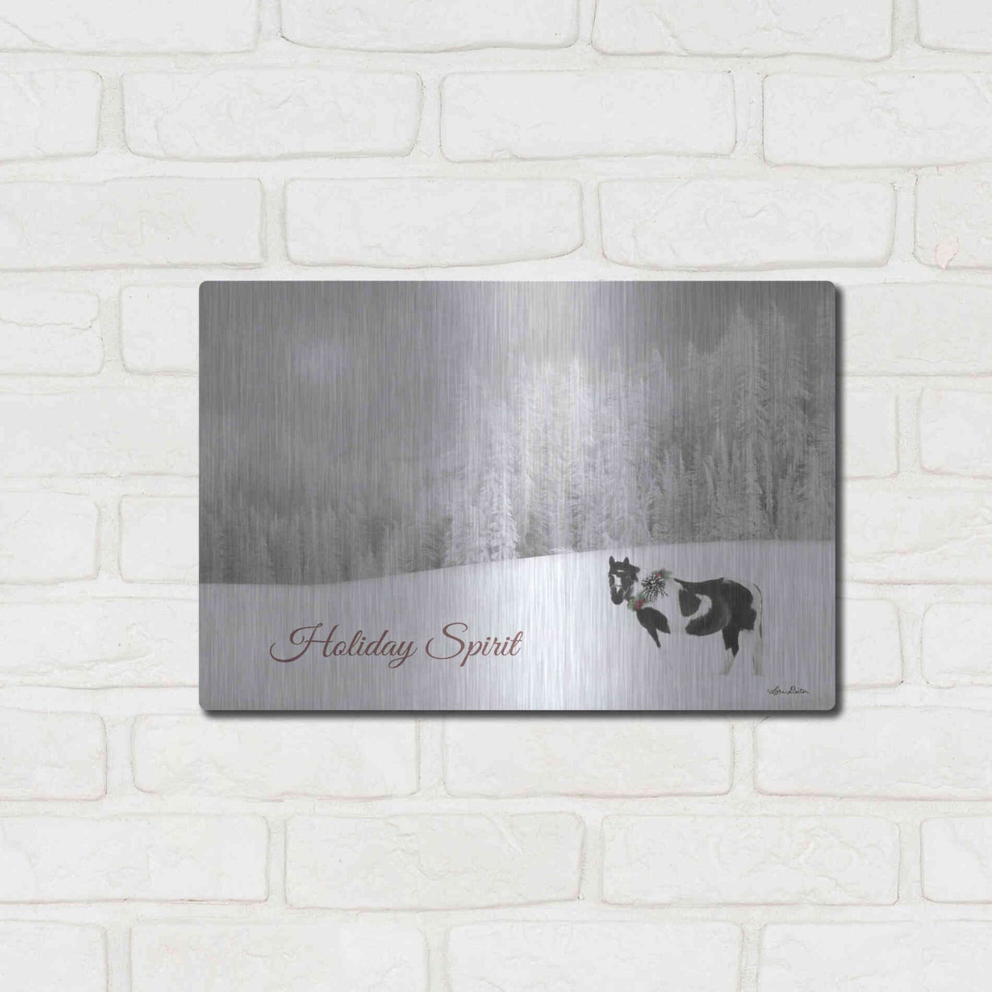 Luxe Metal Art 'Holiday Spirit' by Lori Deiter, Metal Wall Art,16x12