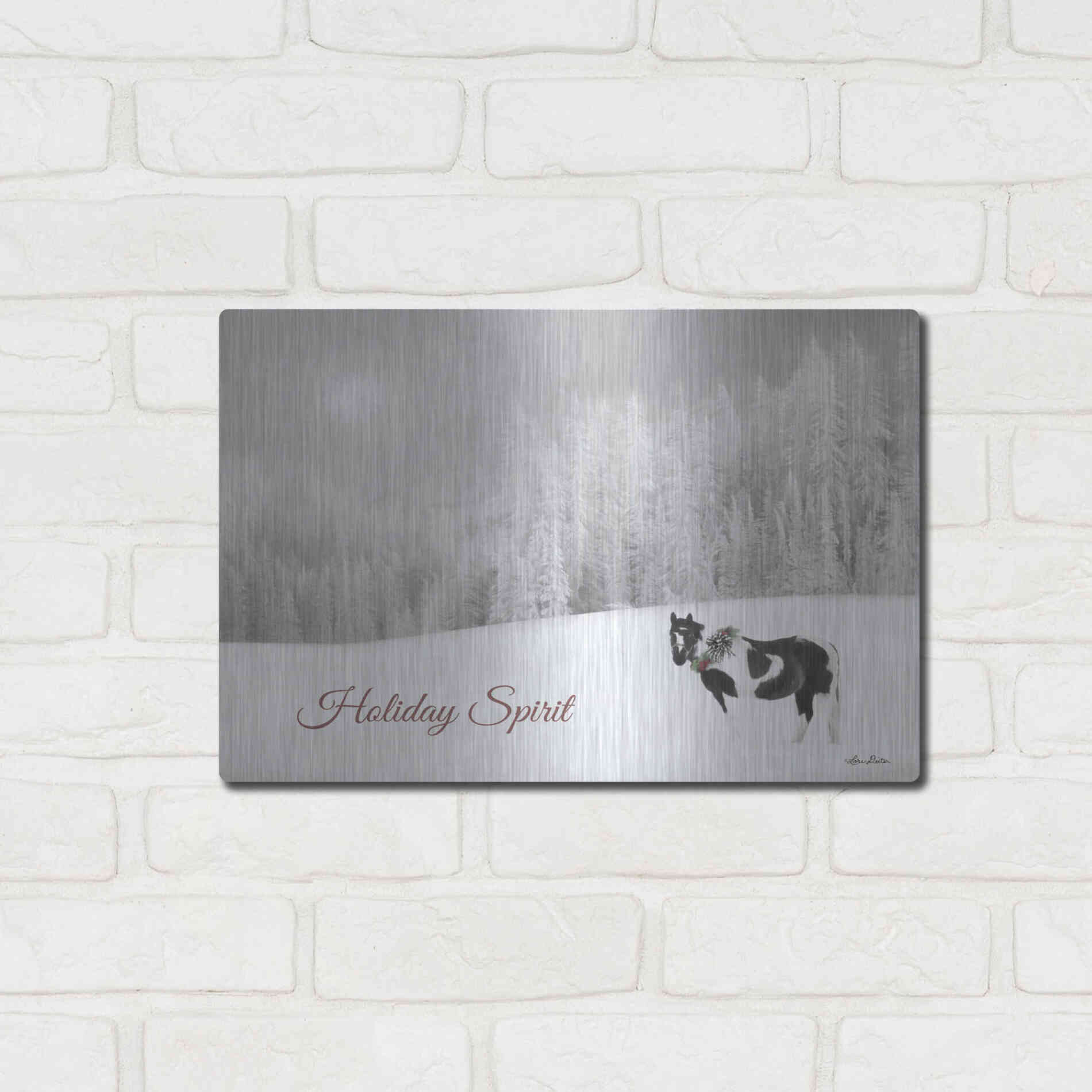 Luxe Metal Art 'Holiday Spirit' by Lori Deiter, Metal Wall Art,16x12