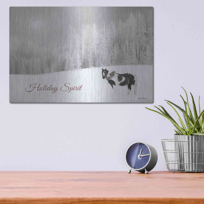 Luxe Metal Art 'Holiday Spirit' by Lori Deiter, Metal Wall Art,16x12