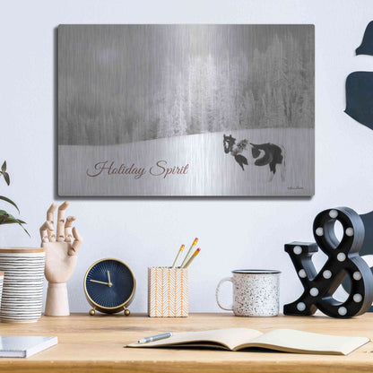 Luxe Metal Art 'Holiday Spirit' by Lori Deiter, Metal Wall Art,16x12