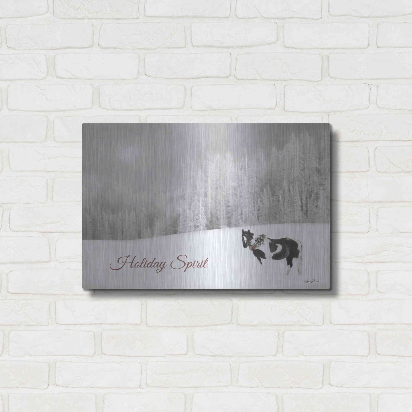 Luxe Metal Art 'Holiday Spirit' by Lori Deiter, Metal Wall Art,24x16