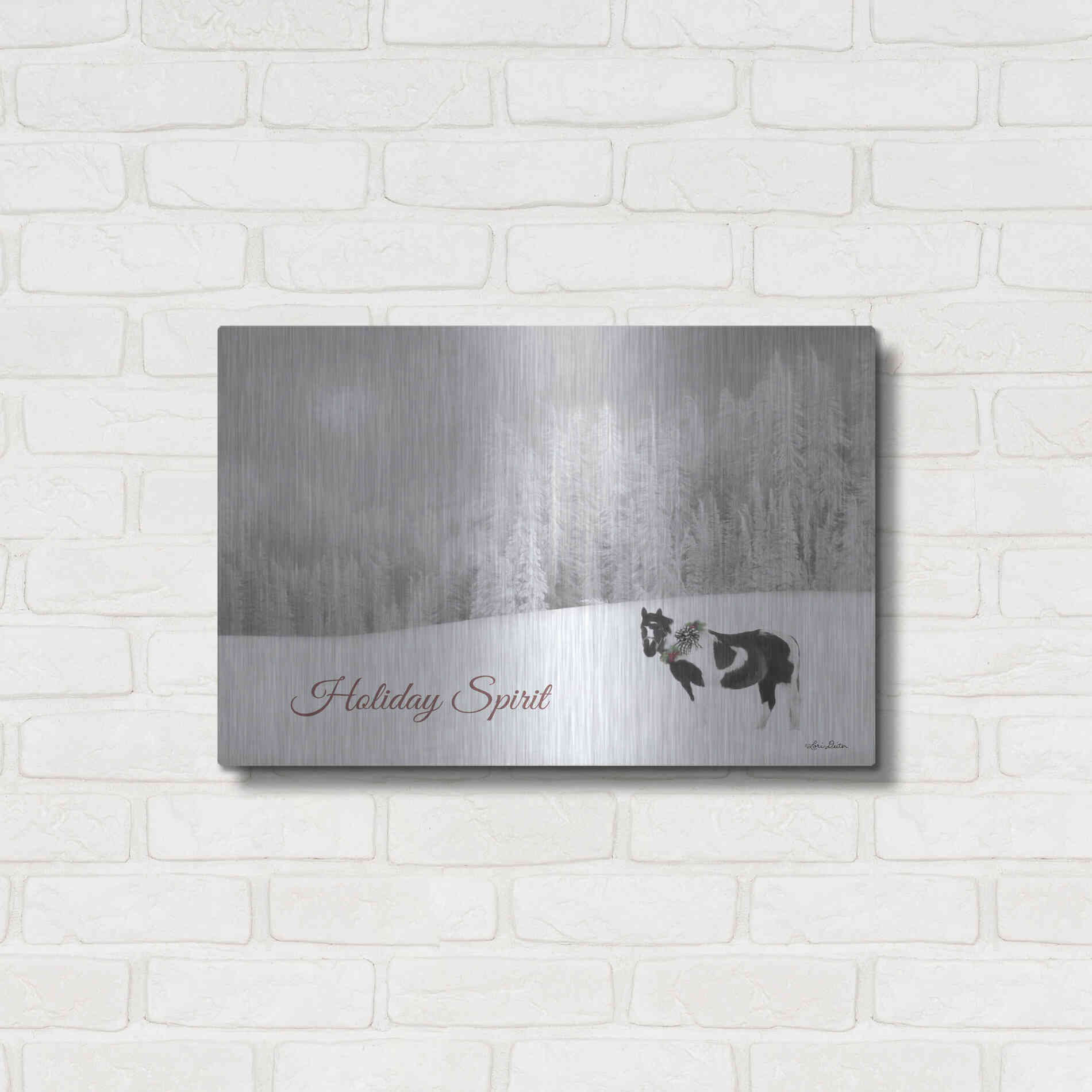 Luxe Metal Art 'Holiday Spirit' by Lori Deiter, Metal Wall Art,24x16