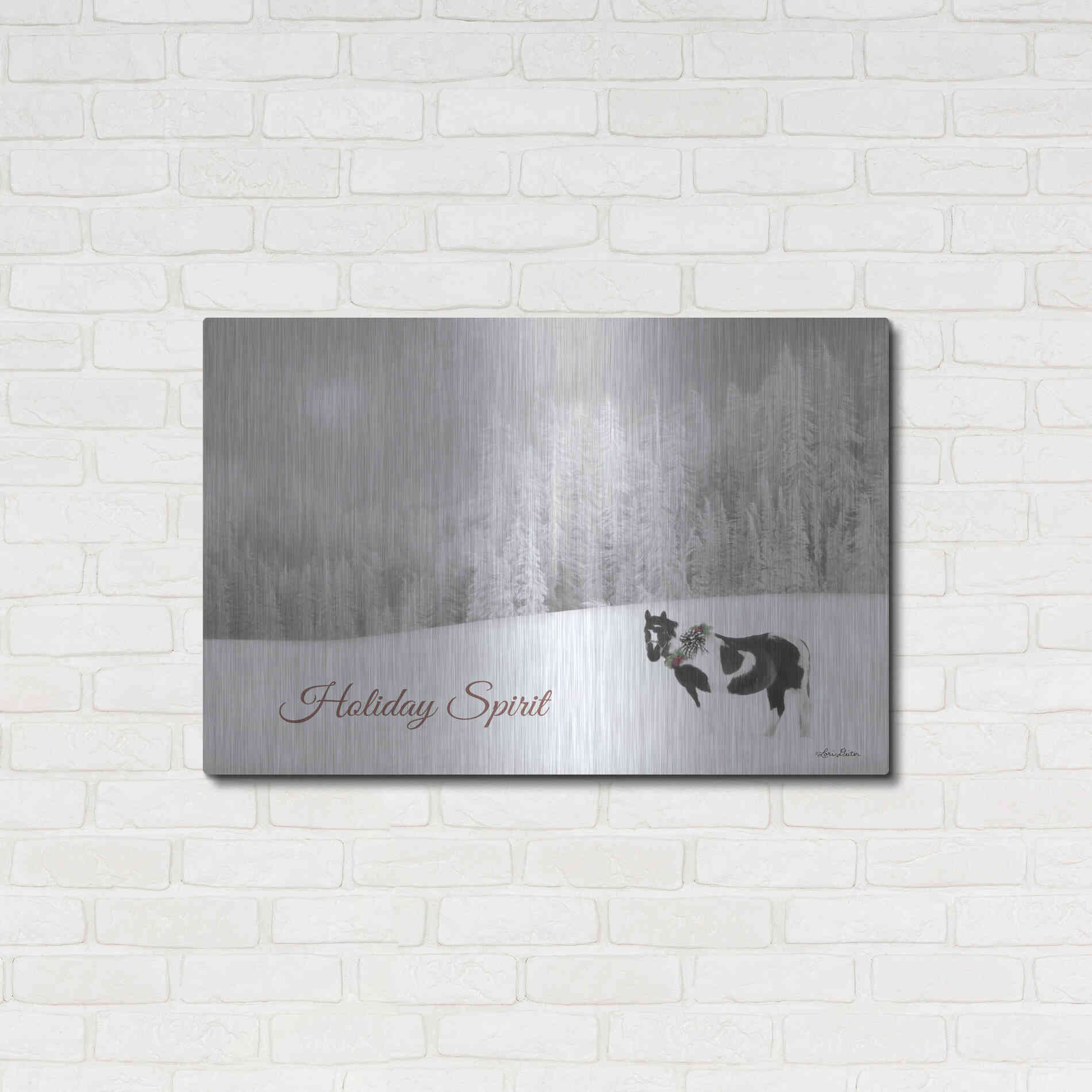 Luxe Metal Art 'Holiday Spirit' by Lori Deiter, Metal Wall Art,36x24
