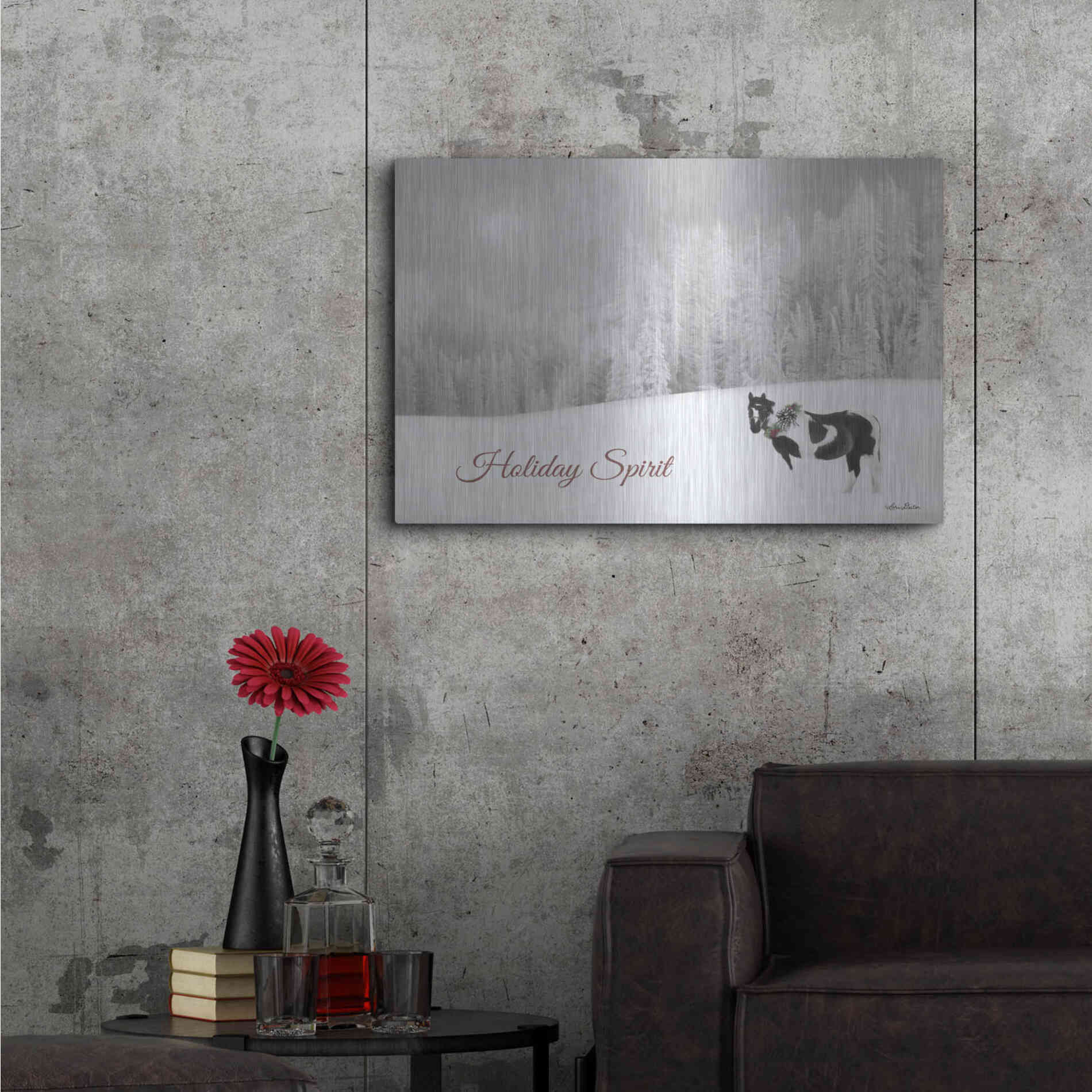 Luxe Metal Art 'Holiday Spirit' by Lori Deiter, Metal Wall Art,36x24