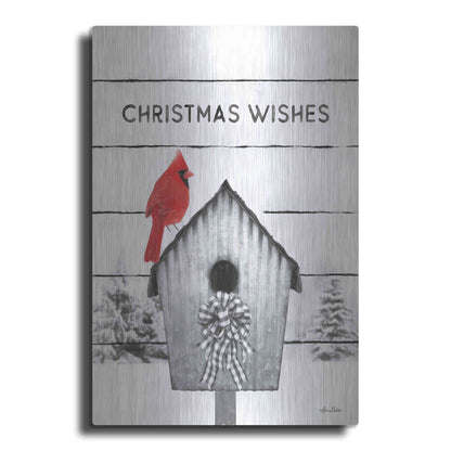 Luxe Metal Art 'Christmas Birdhouse' by Lori Deiter, Metal Wall Art