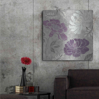 Luxe Metal Art 'Morning Tones Purple I' by Daphne Brissonet, Metal Wall Art,36x36