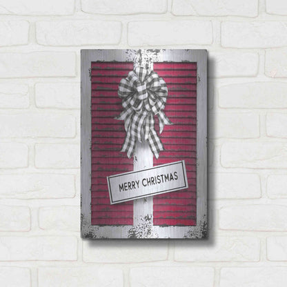 Luxe Metal Art 'Christmas Shutters Merry Christmas' by Lori Deiter, Metal Wall Art,12x16