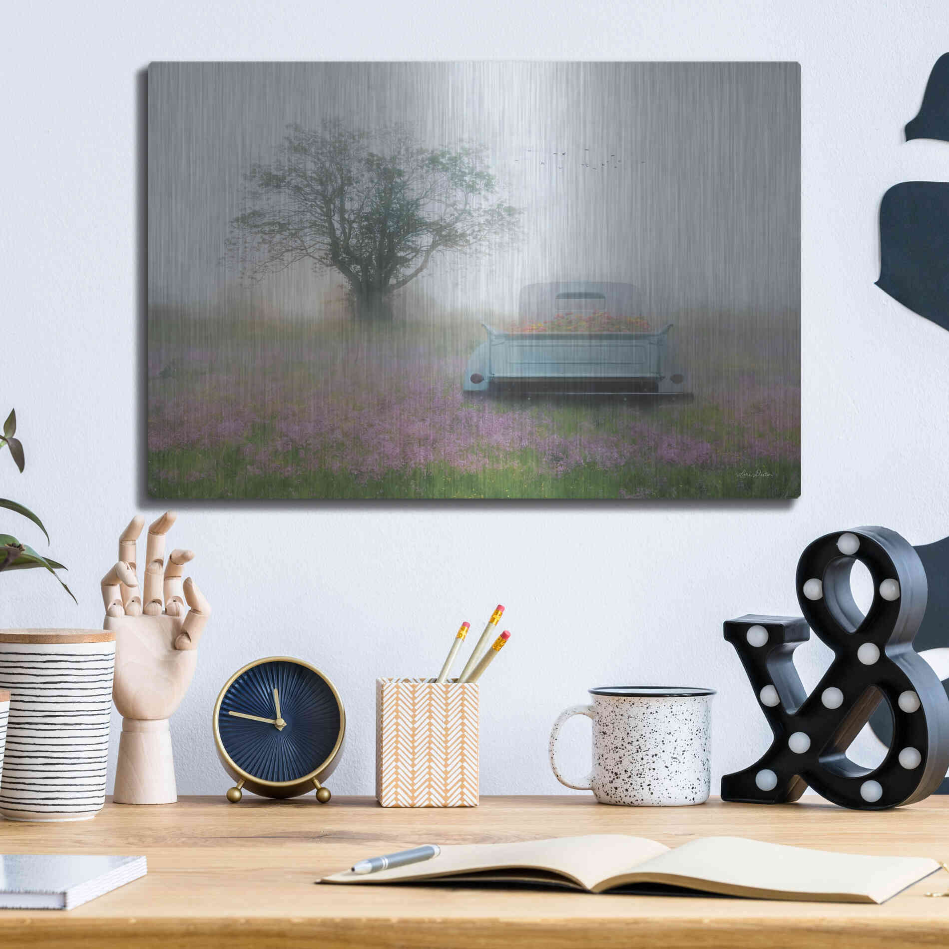 Luxe Metal Art 'Summer Wildflowers' by Lori Deiter, Metal Wall Art,16x12