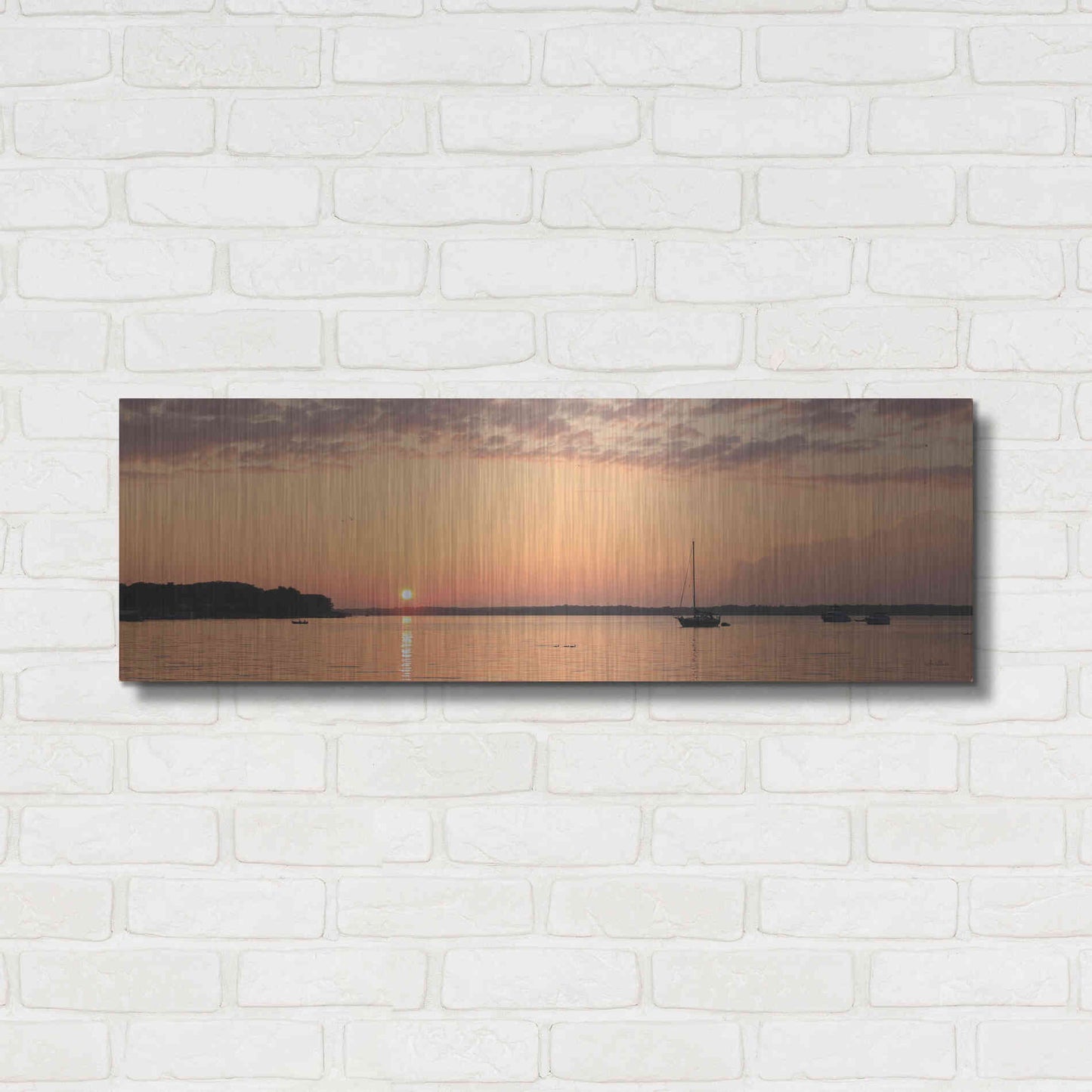 Luxe Metal Art 'The Perfect Ending' by Lori Deiter, Metal Wall Art,36x12
