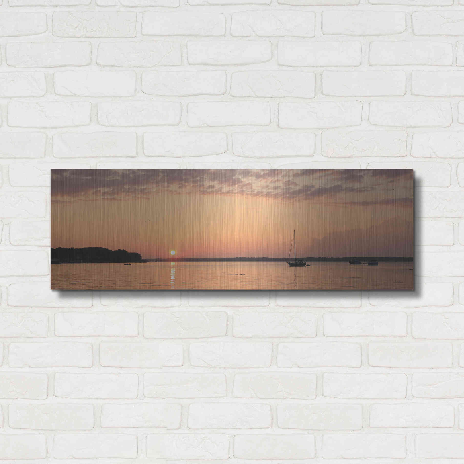 Luxe Metal Art 'The Perfect Ending' by Lori Deiter, Metal Wall Art,36x12