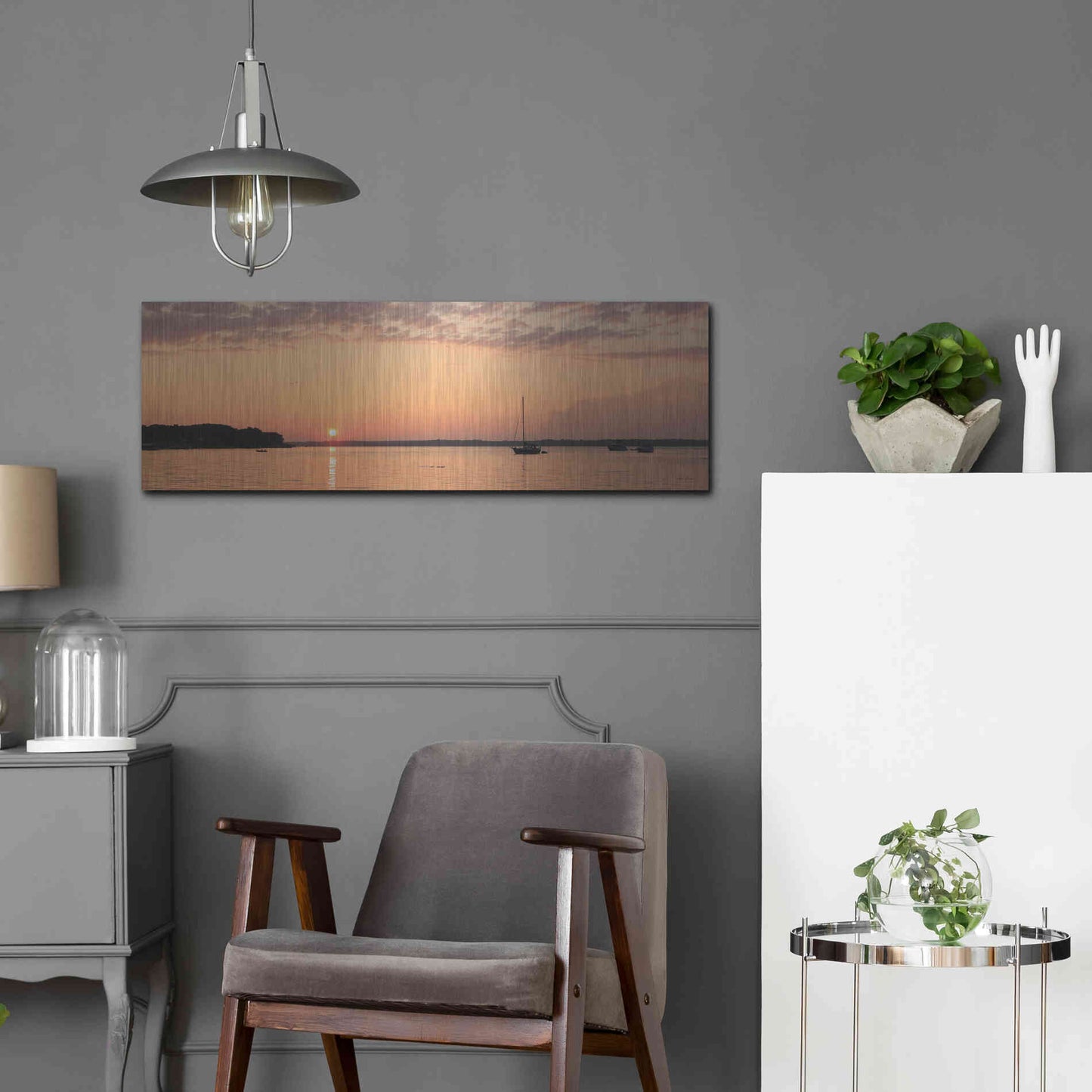 Luxe Metal Art 'The Perfect Ending' by Lori Deiter, Metal Wall Art,36x12