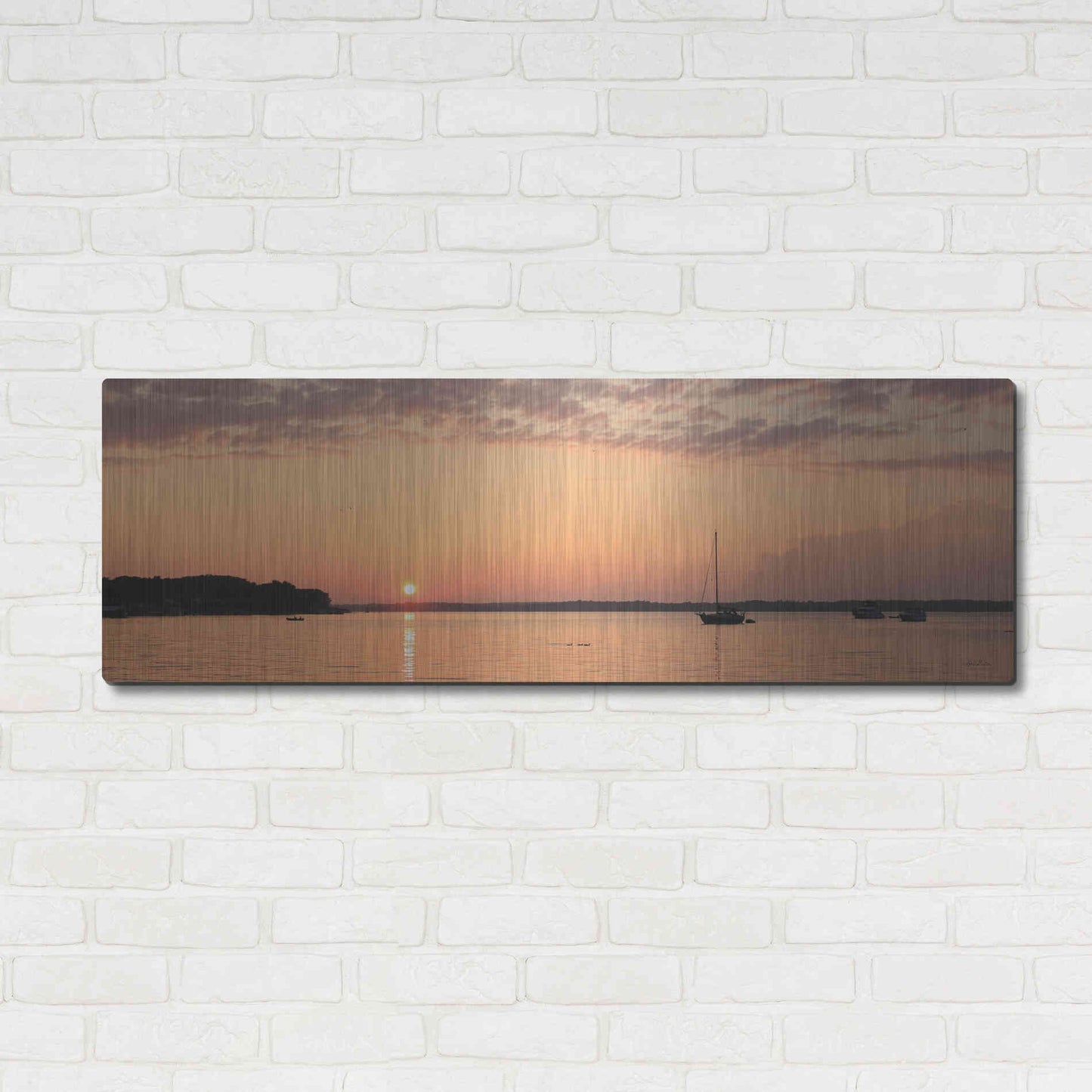 Luxe Metal Art 'The Perfect Ending' by Lori Deiter, Metal Wall Art,48x16