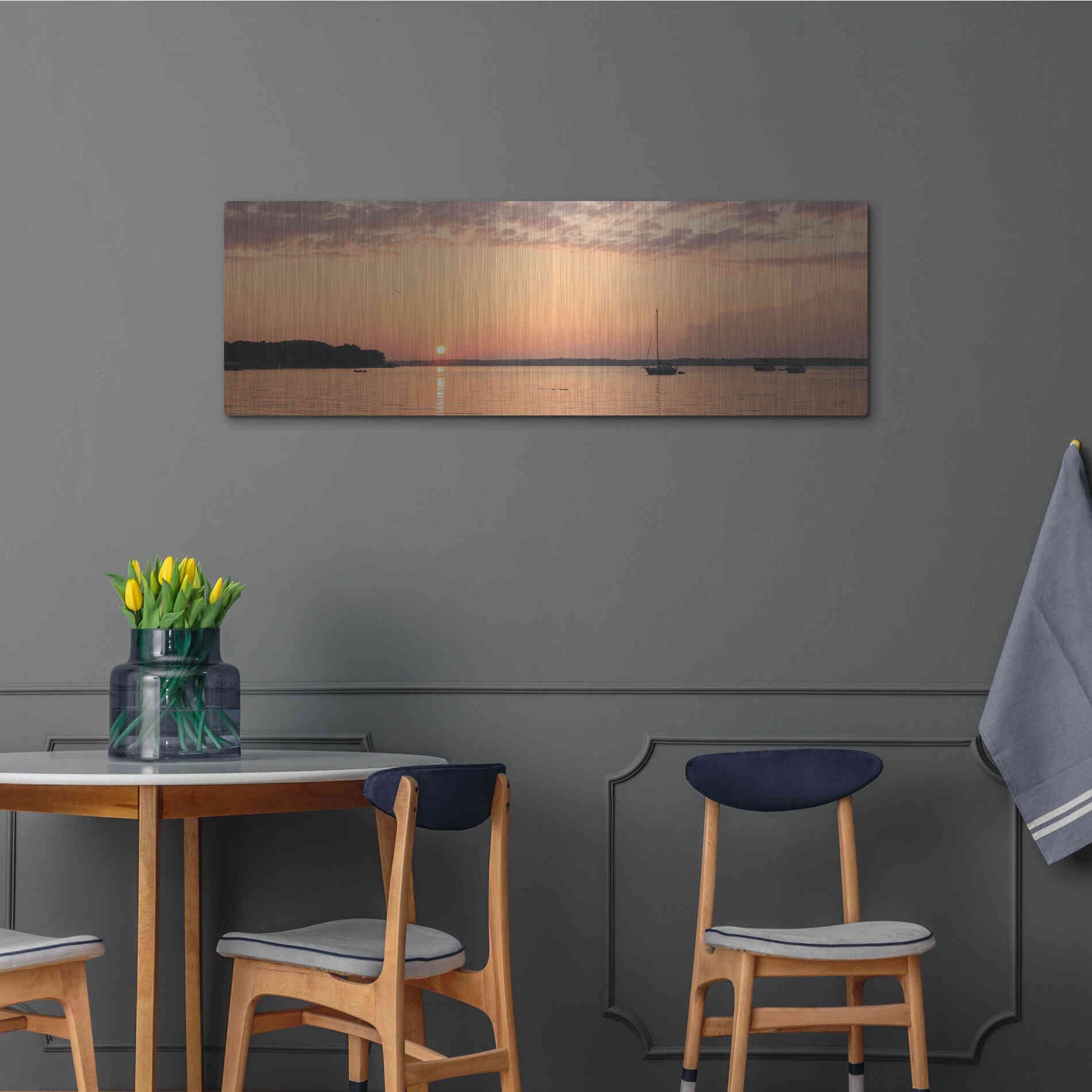 Luxe Metal Art 'The Perfect Ending' by Lori Deiter, Metal Wall Art,48x16
