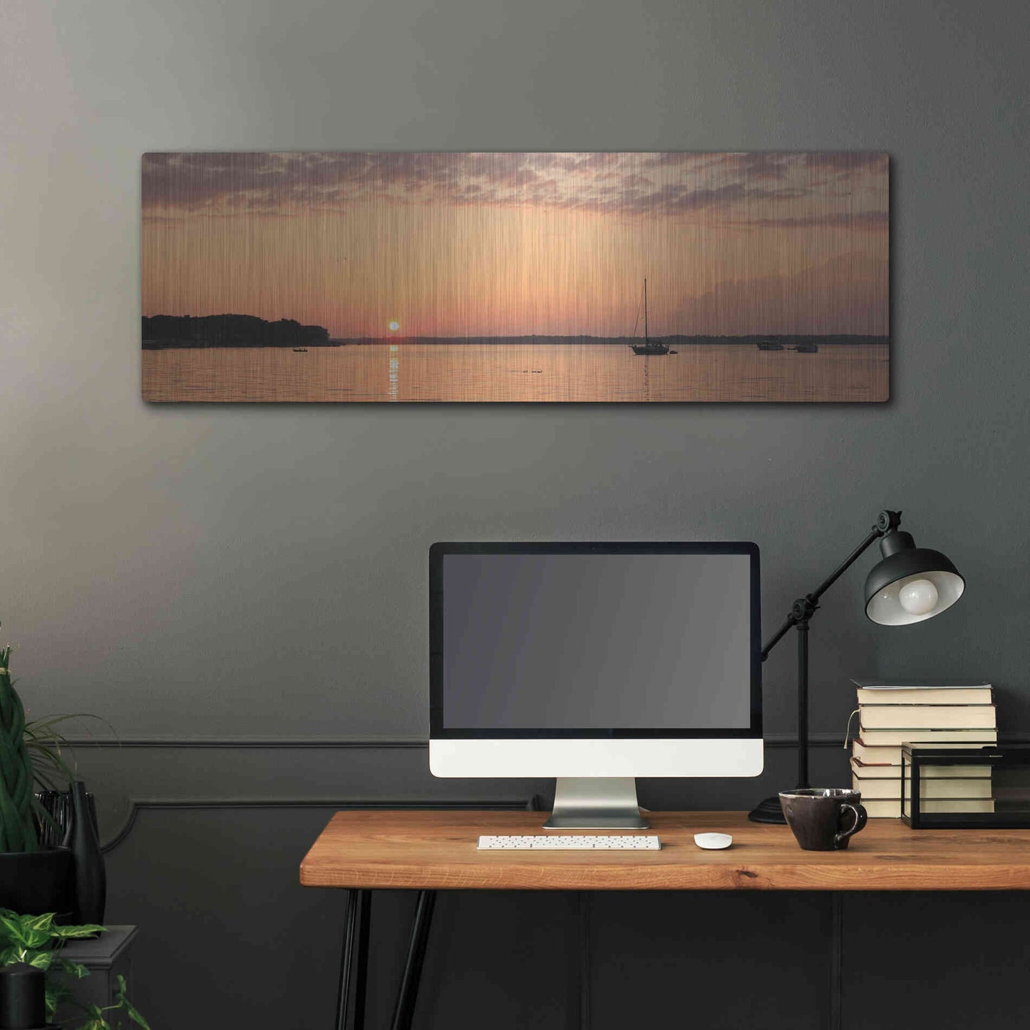 Luxe Metal Art 'The Perfect Ending' by Lori Deiter, Metal Wall Art,48x16