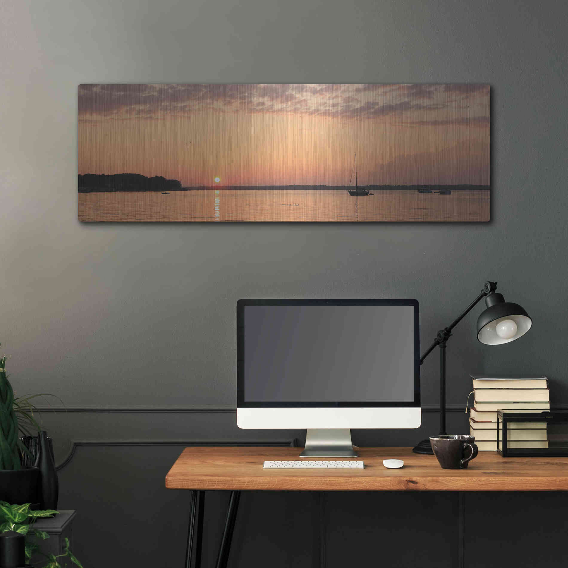 Luxe Metal Art 'The Perfect Ending' by Lori Deiter, Metal Wall Art,48x16
