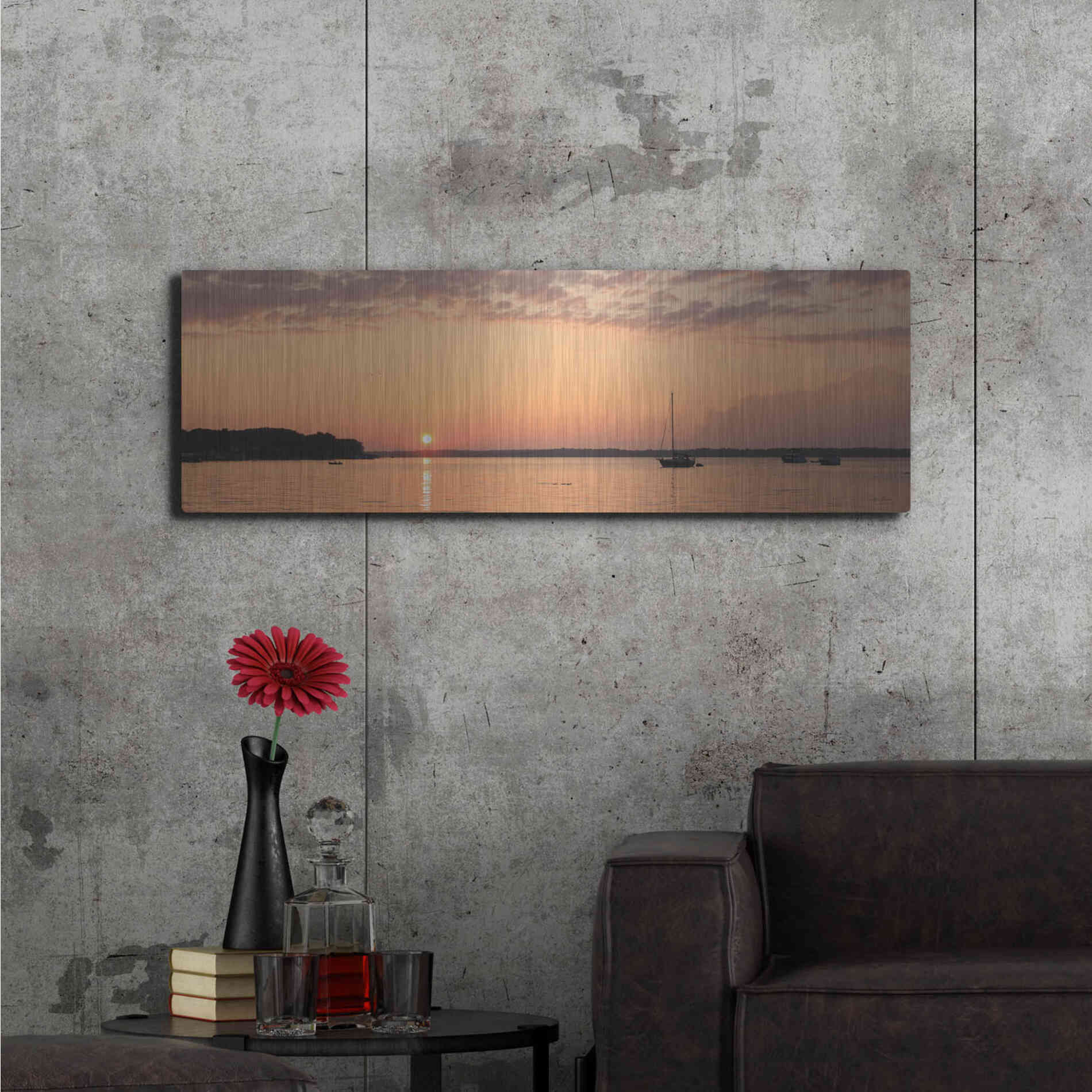 Luxe Metal Art 'The Perfect Ending' by Lori Deiter, Metal Wall Art,48x16
