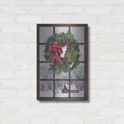 Luxe Metal Art 'Teton Christmas Window' by Lori Deiter, Metal Wall Art,16x24