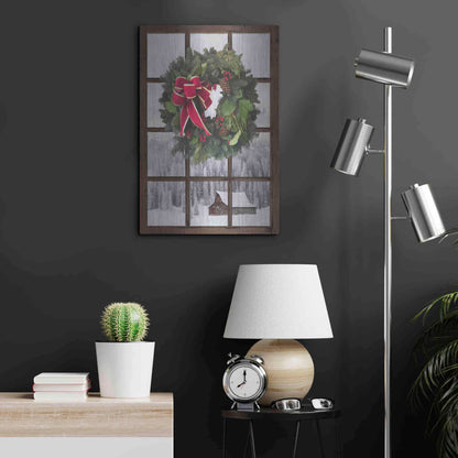 Luxe Metal Art 'Teton Christmas Window' by Lori Deiter, Metal Wall Art,16x24