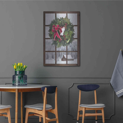 Luxe Metal Art 'Teton Christmas Window' by Lori Deiter, Metal Wall Art,24x36