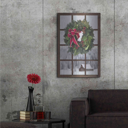 Luxe Metal Art 'Teton Christmas Window' by Lori Deiter, Metal Wall Art,24x36