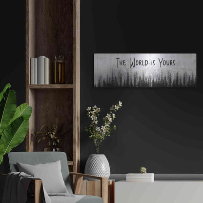 Luxe Metal Art 'The World is Yours' by Lori Deiter, Metal Wall Art,36x12