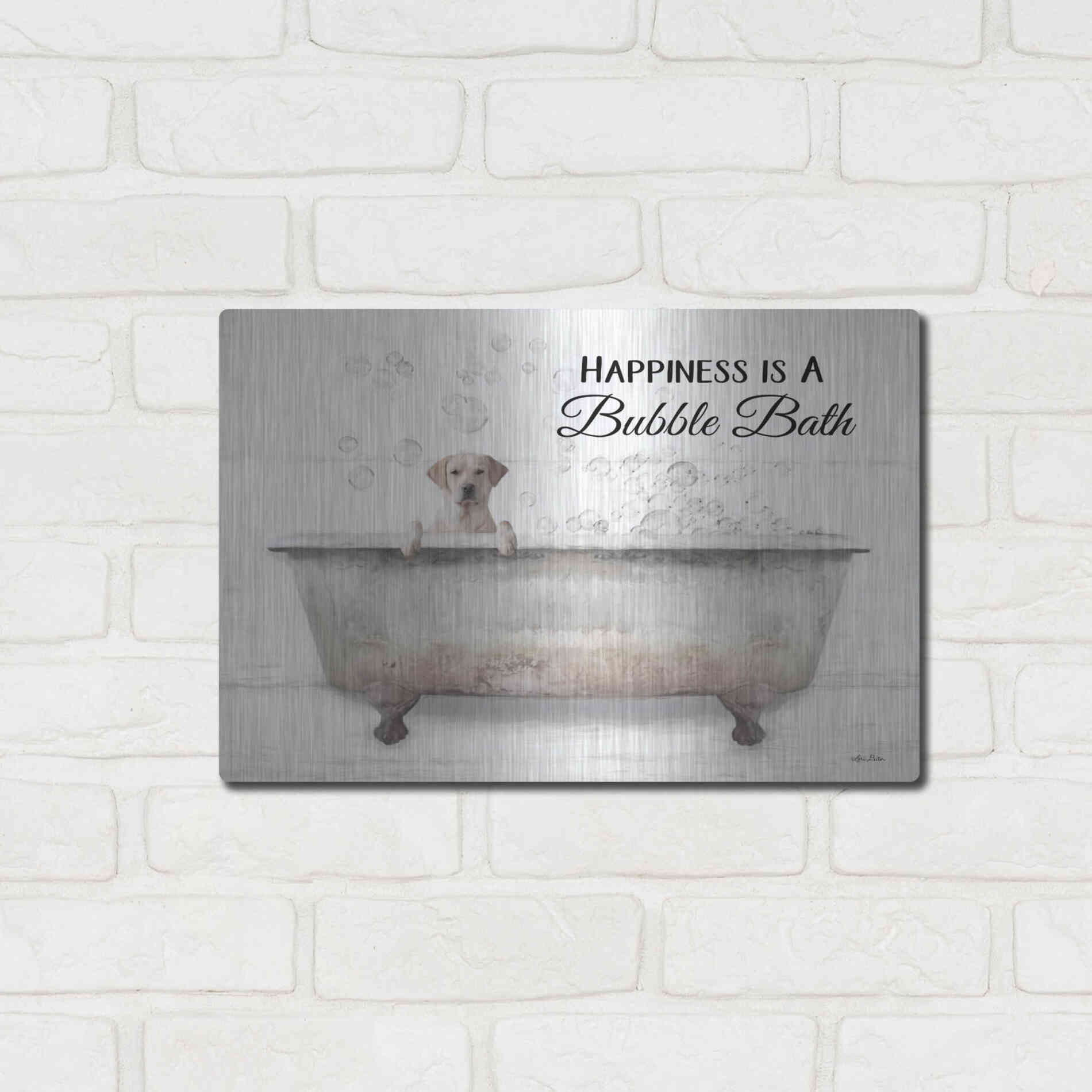 Luxe Metal Art 'Bubble Bath' by Lori Deiter, Metal Wall Art,16x12