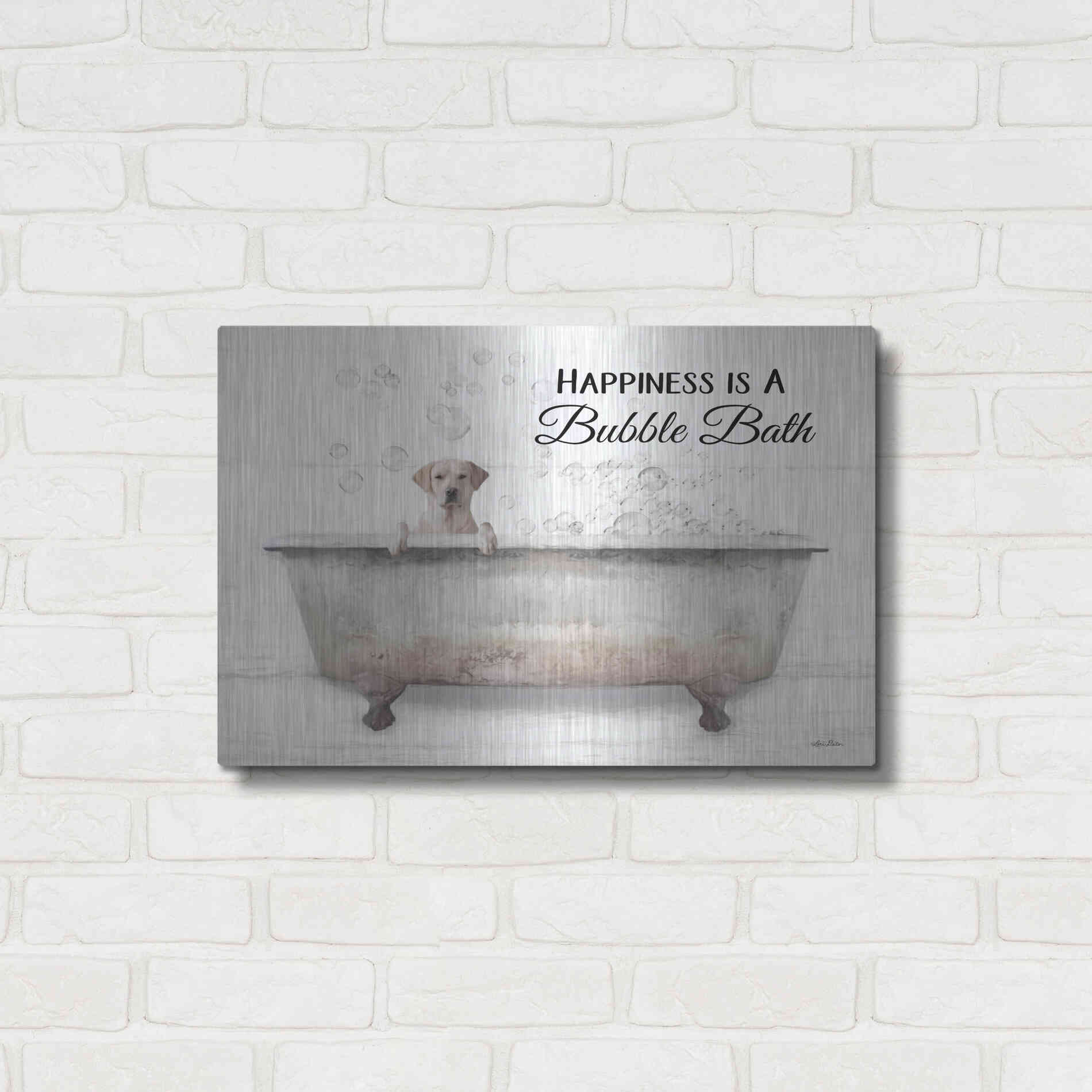 Luxe Metal Art 'Bubble Bath' by Lori Deiter, Metal Wall Art,24x16