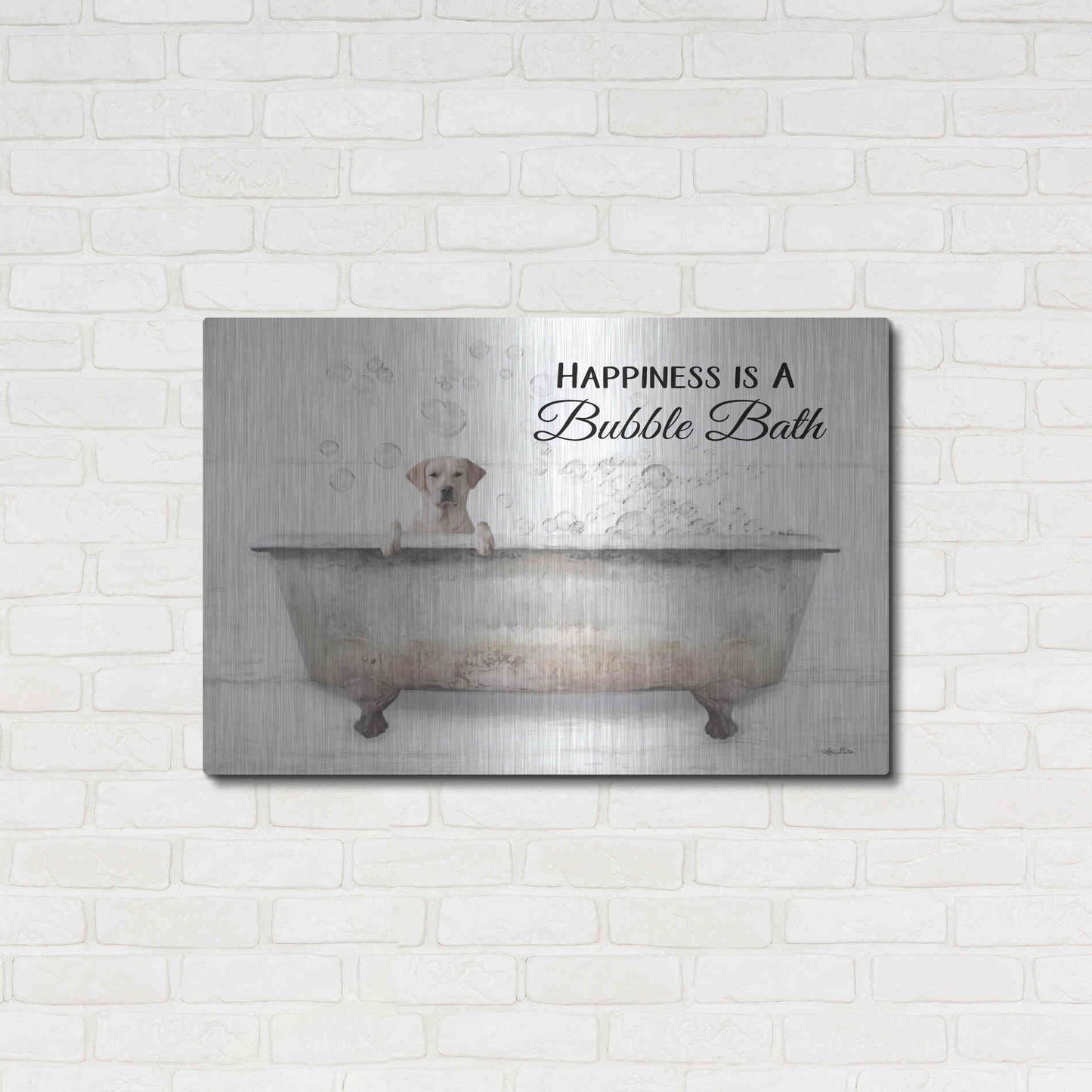 Luxe Metal Art 'Bubble Bath' by Lori Deiter, Metal Wall Art,36x24
