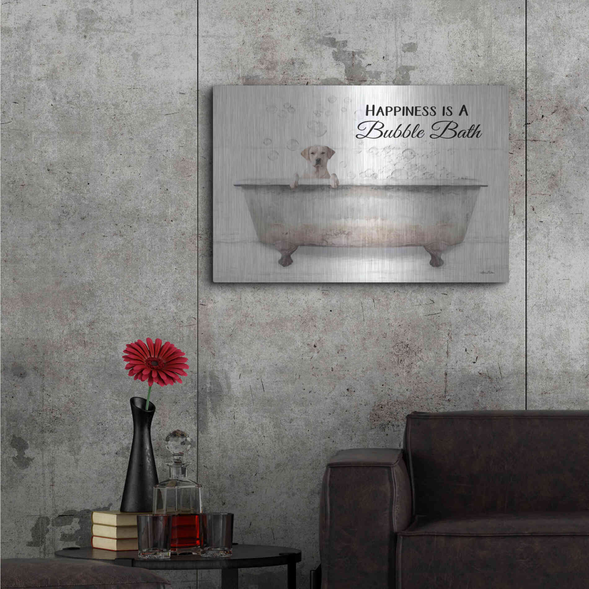 Luxe Metal Art 'Bubble Bath' by Lori Deiter, Metal Wall Art,36x24