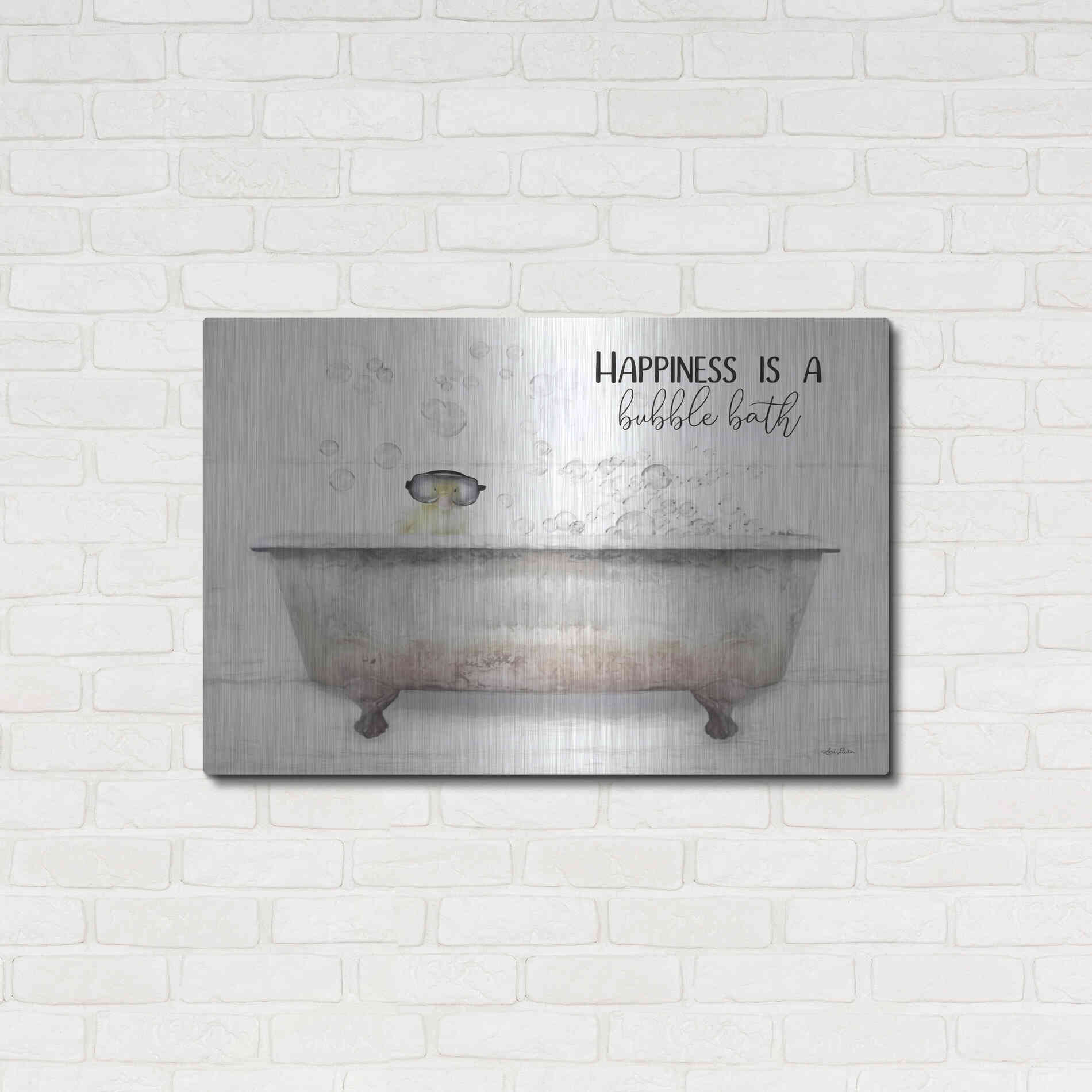 Luxe Metal Art 'Happiness Bubble Bath' by Lori Deiter, Metal Wall Art,36x24
