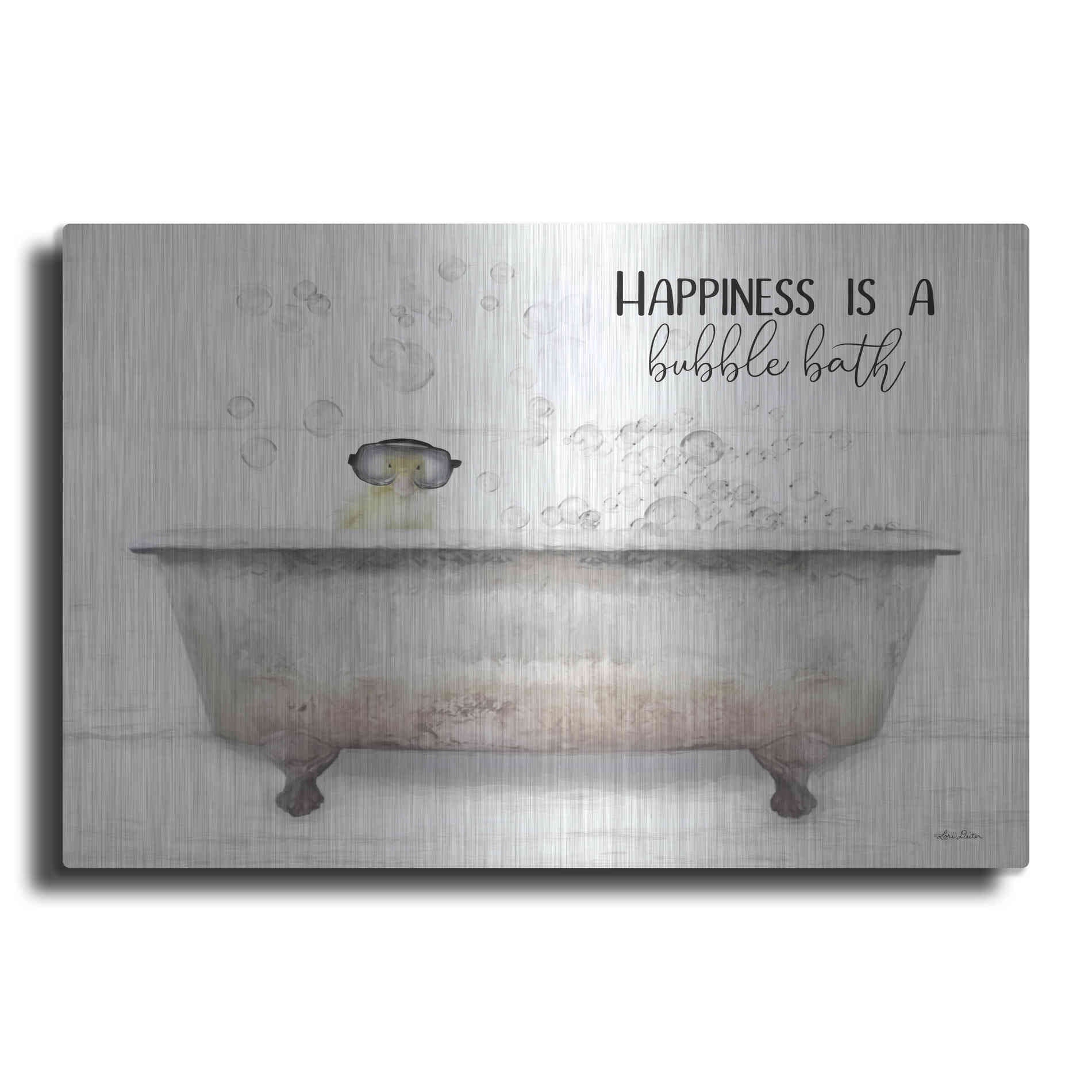 Luxe Metal Art 'Happiness Bubble Bath' by Lori Deiter, Metal Wall Art