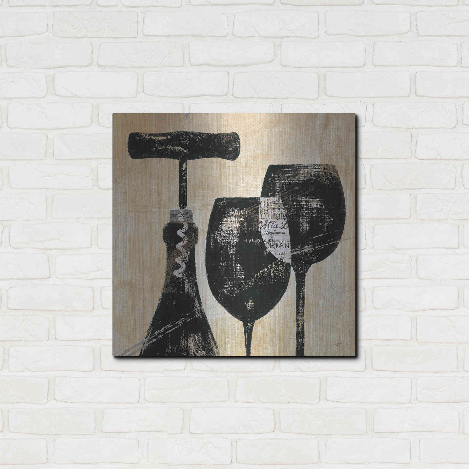 Luxe Metal Art 'Wine Selection II' by Daphne Brissonet, Metal Wall Art,24x24