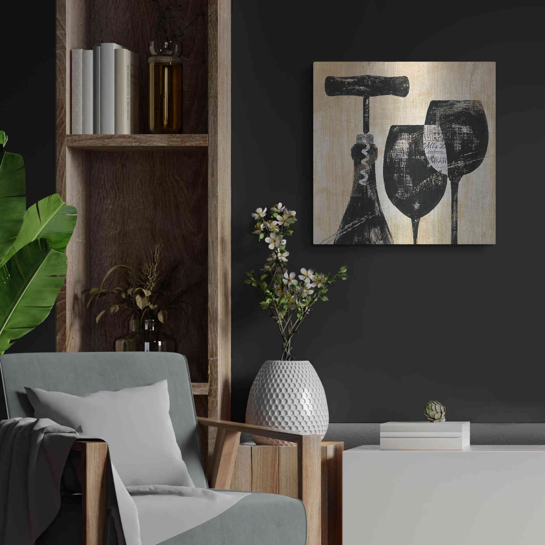 Luxe Metal Art 'Wine Selection II' by Daphne Brissonet, Metal Wall Art,24x24