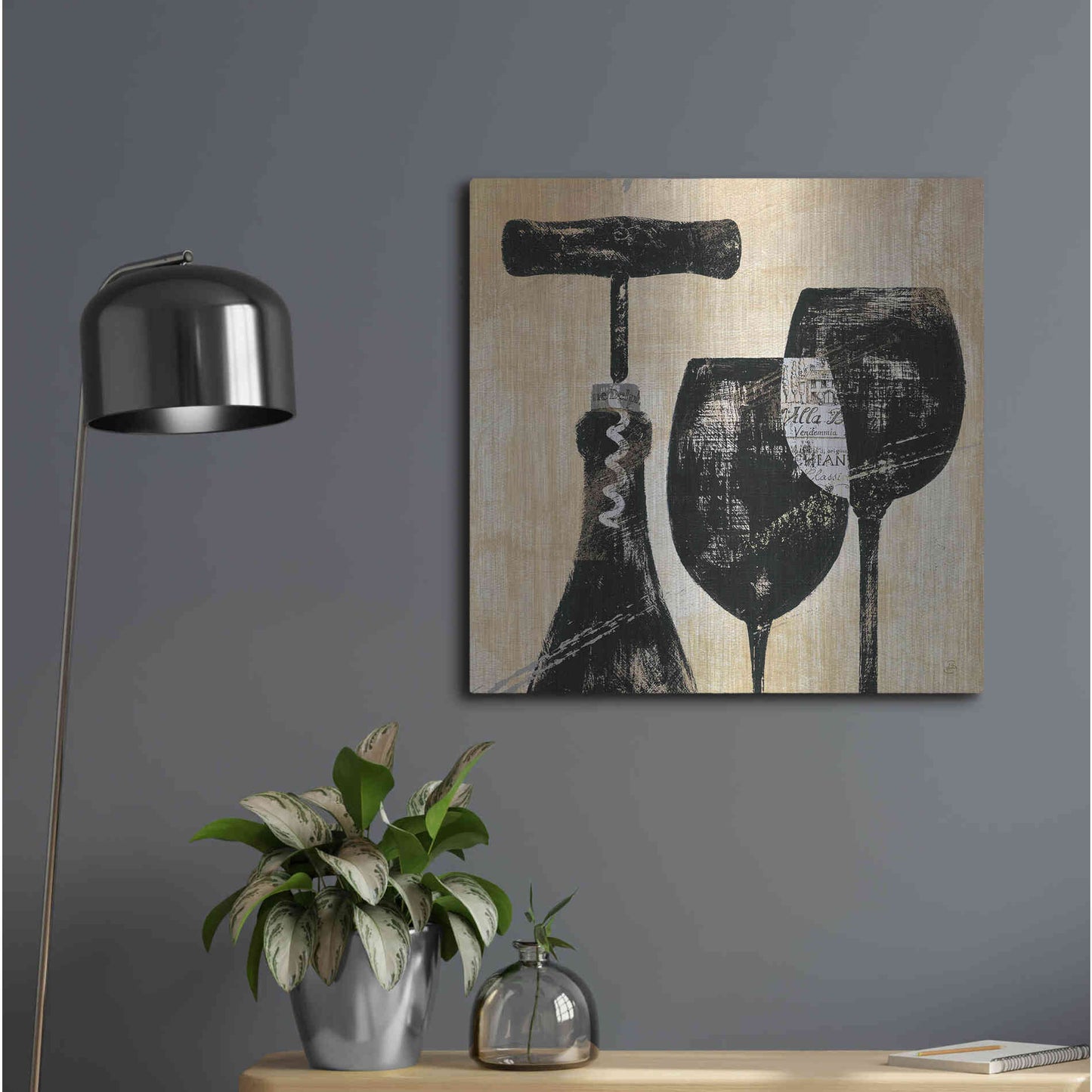 Luxe Metal Art 'Wine Selection II' by Daphne Brissonet, Metal Wall Art,24x24
