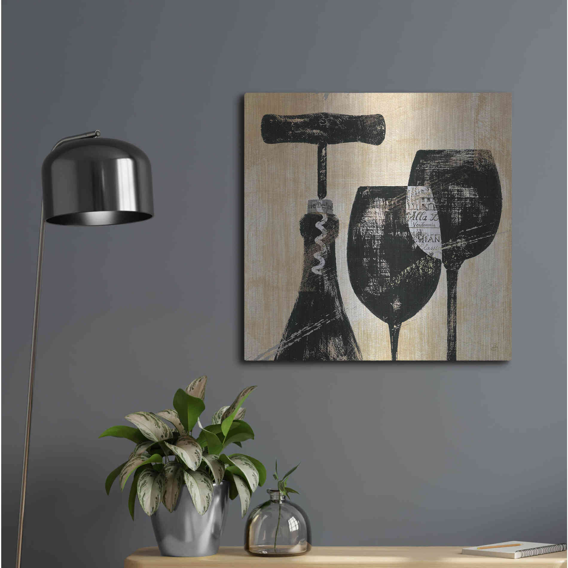 Luxe Metal Art 'Wine Selection II' by Daphne Brissonet, Metal Wall Art,24x24