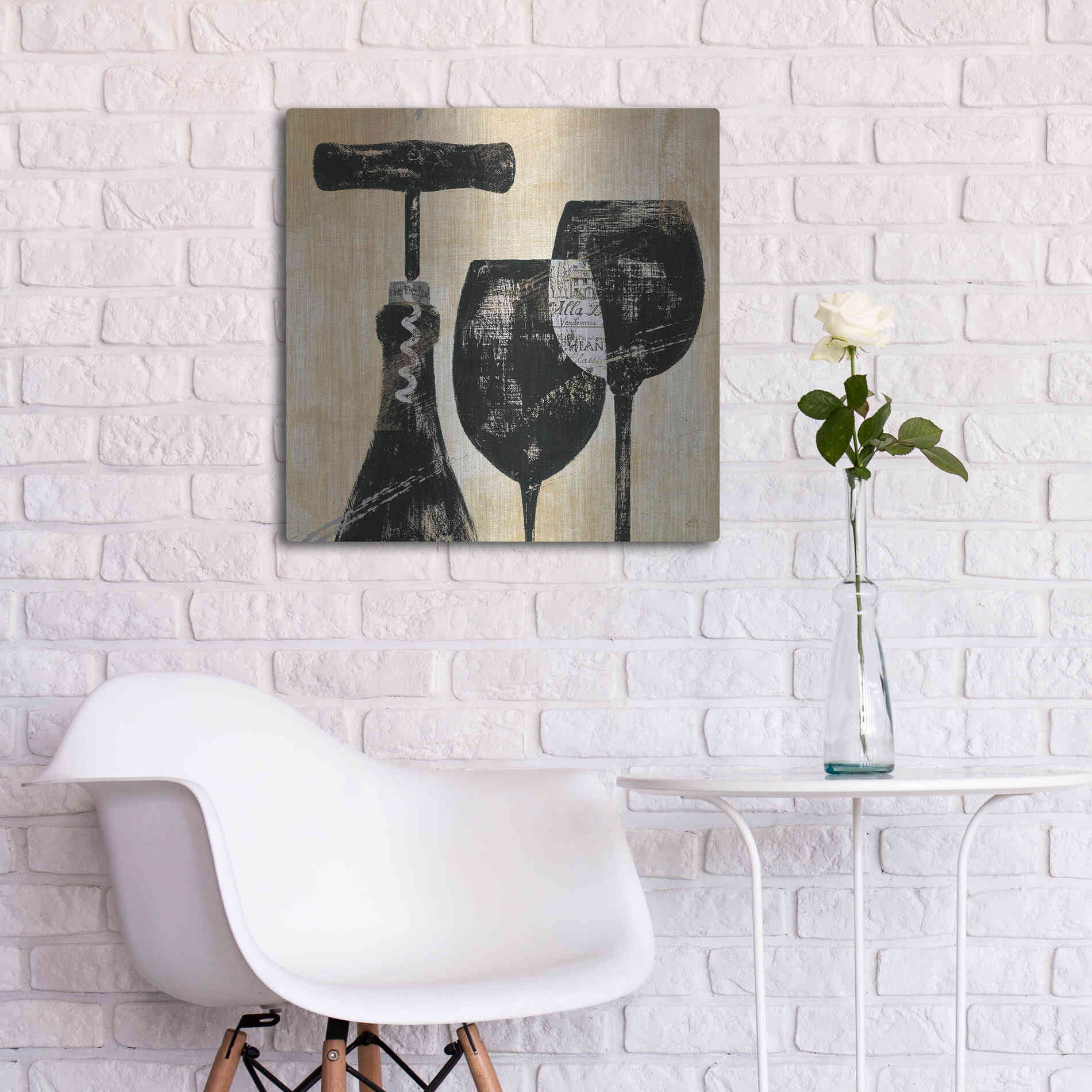 Luxe Metal Art 'Wine Selection II' by Daphne Brissonet, Metal Wall Art,24x24