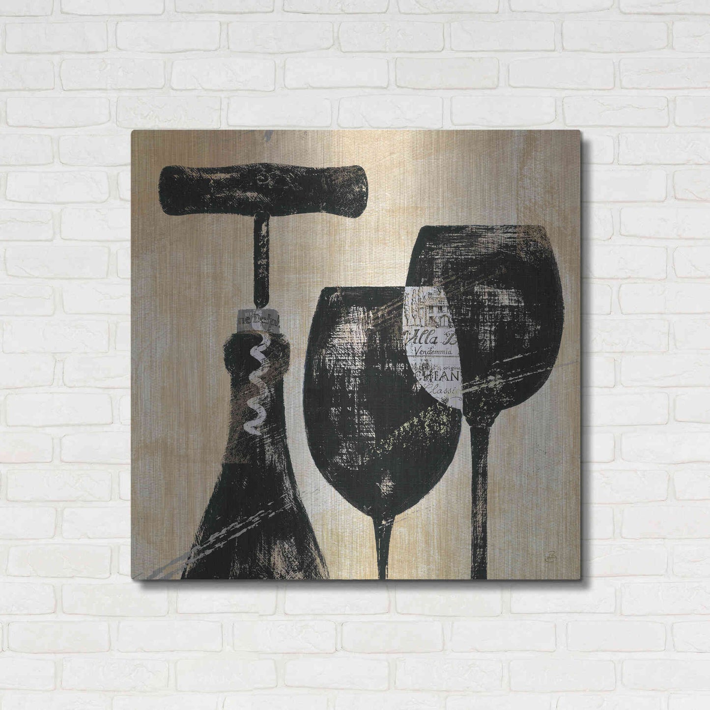 Luxe Metal Art 'Wine Selection II' by Daphne Brissonet, Metal Wall Art,36x36