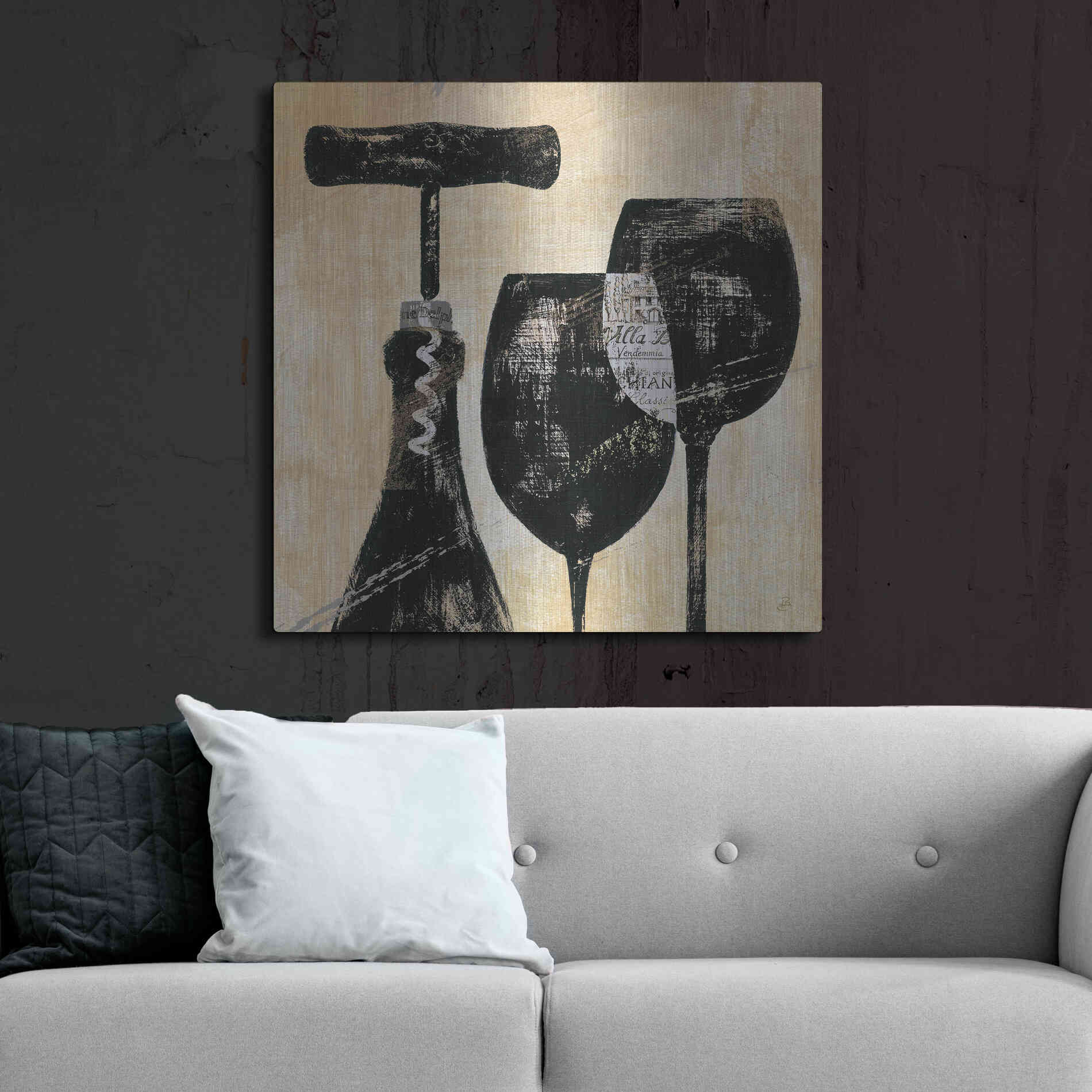 Luxe Metal Art 'Wine Selection II' by Daphne Brissonet, Metal Wall Art,36x36